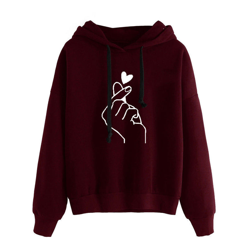 2018 AliExpress Amazon Hot Sale Explosive Loose Casual Printing Refill Hooded Women's Sweater Multicolor Spot
