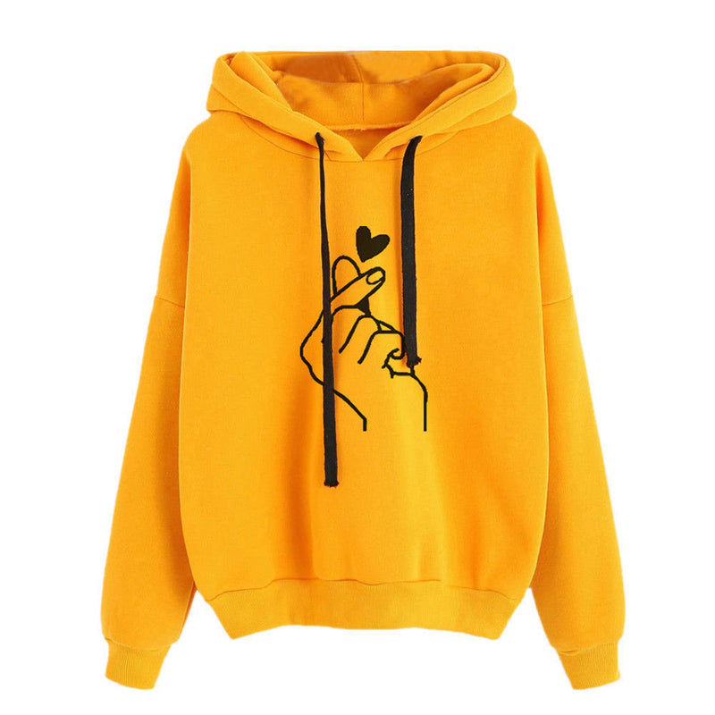 2018 AliExpress Amazon Hot Sale Explosive Loose Casual Printing Refill Hooded Women's Sweater Multicolor Spot