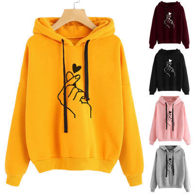 2018 AliExpress Amazon Hot Sale Explosive Loose Casual Printing Refill Hooded Women's Sweater Multicolor Spot