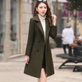 2021 new winter Korean version slim fit, fashionable temperament, mid-length waisted woolen coat, women's woolen coat