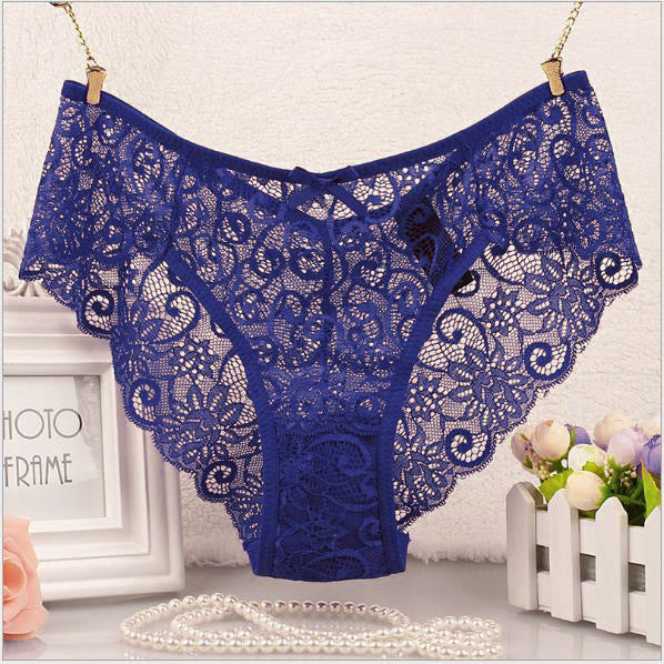 Cross-border foreign trade lace seamless sexy underwear women's waist transparent lace cotton jacket women's briefs