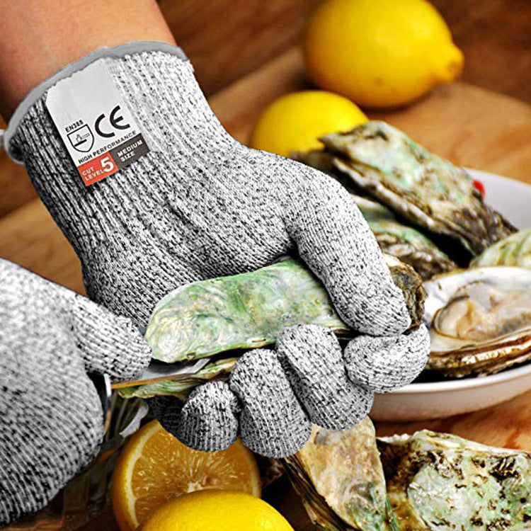 Spot HPPE 5 cut-proof gloves Food grade kitchen garden gardening gloves slaughter fishing gloves