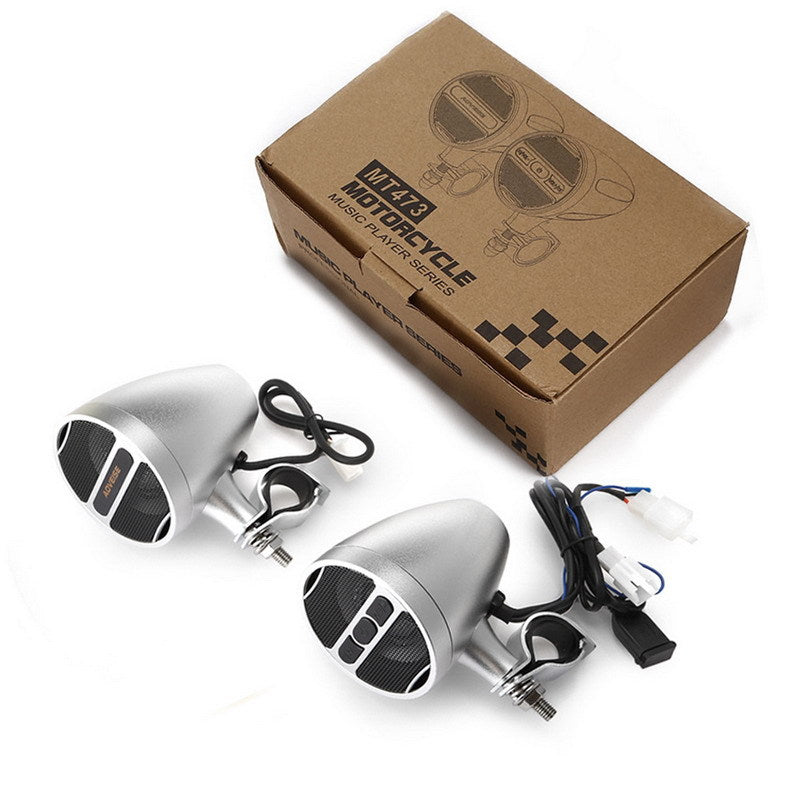 12V motorcycle MP3 bluetooth audio full metal handlebar audio electric car waterproof speaker card radio speaker