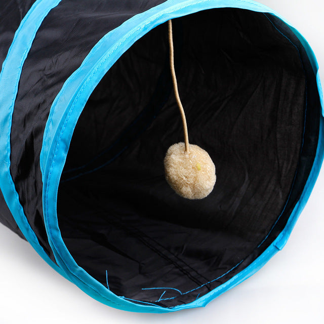 Manufacturers pet supplies cat ring paper four-way tunnel Zhiyi cat toy drill bucket foldable cat channel