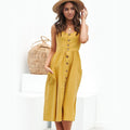 AliExpress 2019 summer European and American new cross-border hot selling sexy suspenders button backless dress female 8022