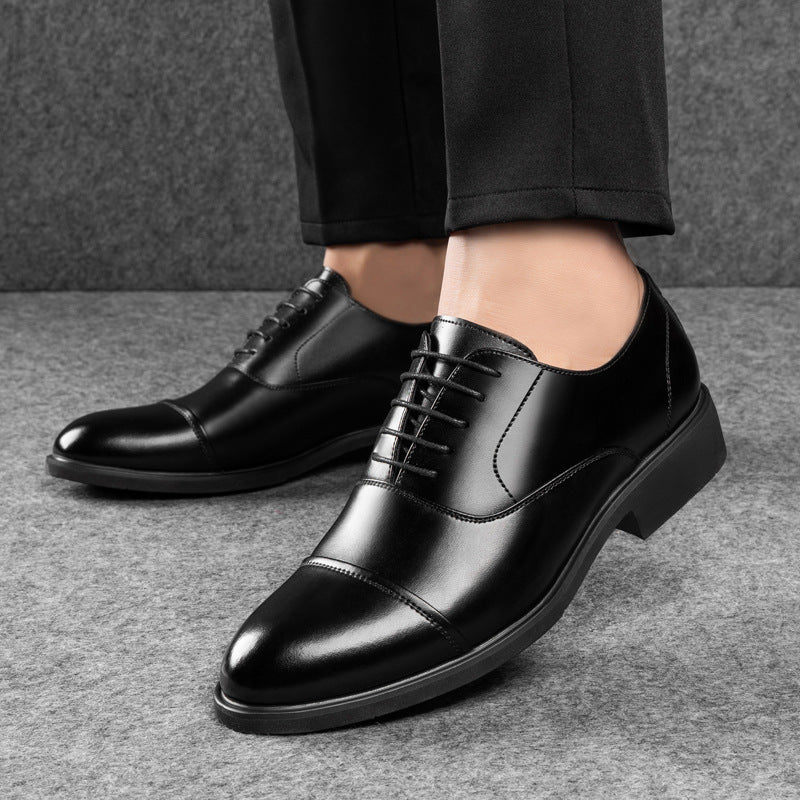 New men's height-increasing shoes for all seasons, business formal leather men's leather shoes, British casual wedding shoes for men