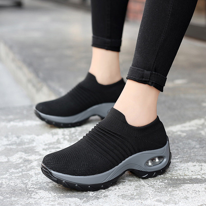 1839 autumn women's shoes sports shoes women's travel hiking shoes leisure heightening air cushion outdoor shoes rocking shoes