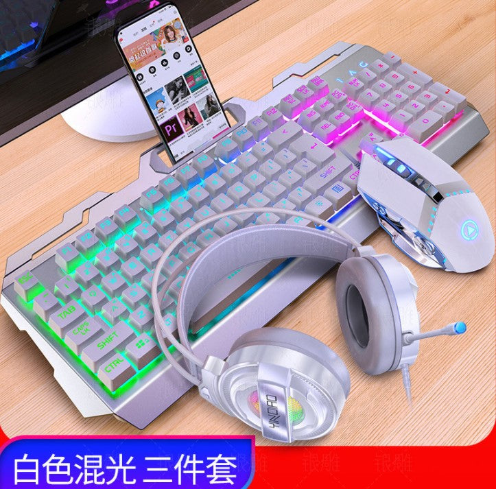 Silver Eagle V2 Eating Chicken Game Keyboard Mouse Headset Three-piece Set Real Manipulator Sense Keyboard and Mouse Set One Generation