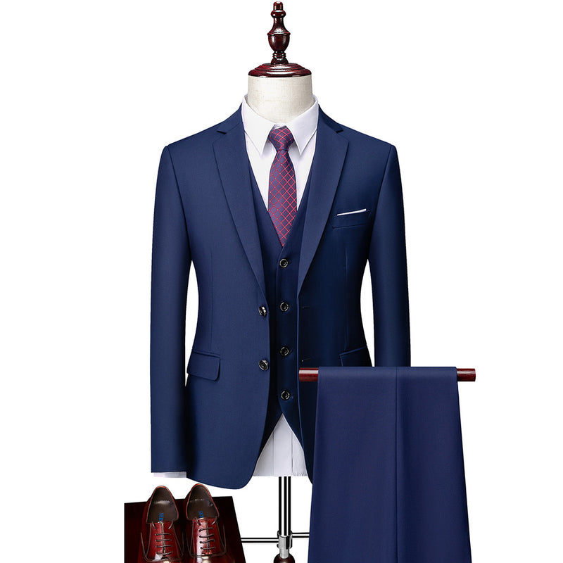 Amazon's cross-border hot-selling men's Korean-style slim-fit suit suit men's large size business casual groom's dress suit