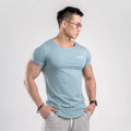 Sports t-shirt men's short-sleeved loose European and American t-shirt curved hem fitness trend running quick-drying breathable top
