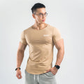 Sports t-shirt men's short-sleeved loose European and American t-shirt curved hem fitness trend running quick-drying breathable top