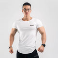 Sports t-shirt men's short-sleeved loose European and American t-shirt curved hem fitness trend running quick-drying breathable top