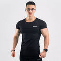 Sports t-shirt men's short-sleeved loose European and American t-shirt curved hem fitness trend running quick-drying breathable top