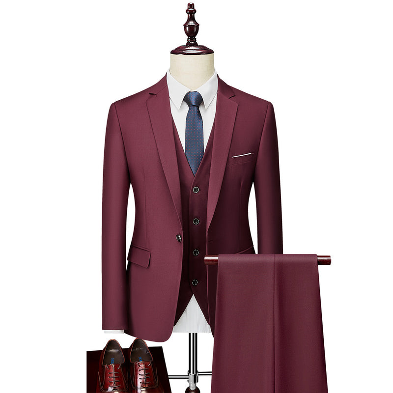 Amazon's cross-border hot-selling men's Korean-style slim-fit suit suit men's large size business casual groom's dress suit