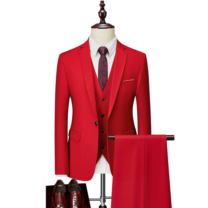 Amazon's cross-border hot-selling men's Korean-style slim-fit suit suit men's large size business casual groom's dress suit