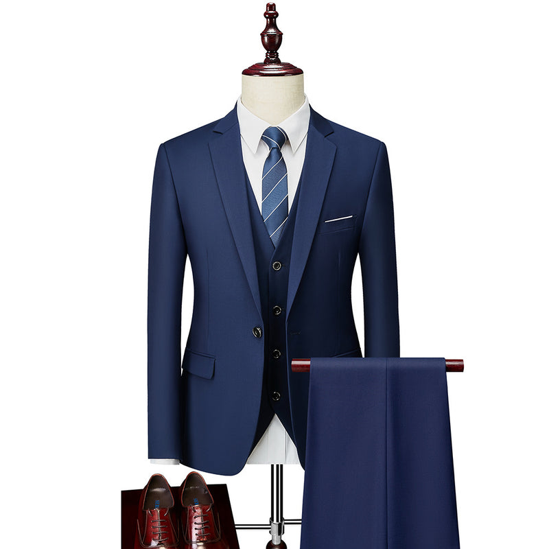 Amazon's cross-border hot-selling men's Korean-style slim-fit suit suit men's large size business casual groom's dress suit