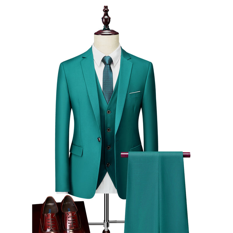 Amazon's cross-border hot-selling men's Korean-style slim-fit suit suit men's large size business casual groom's dress suit