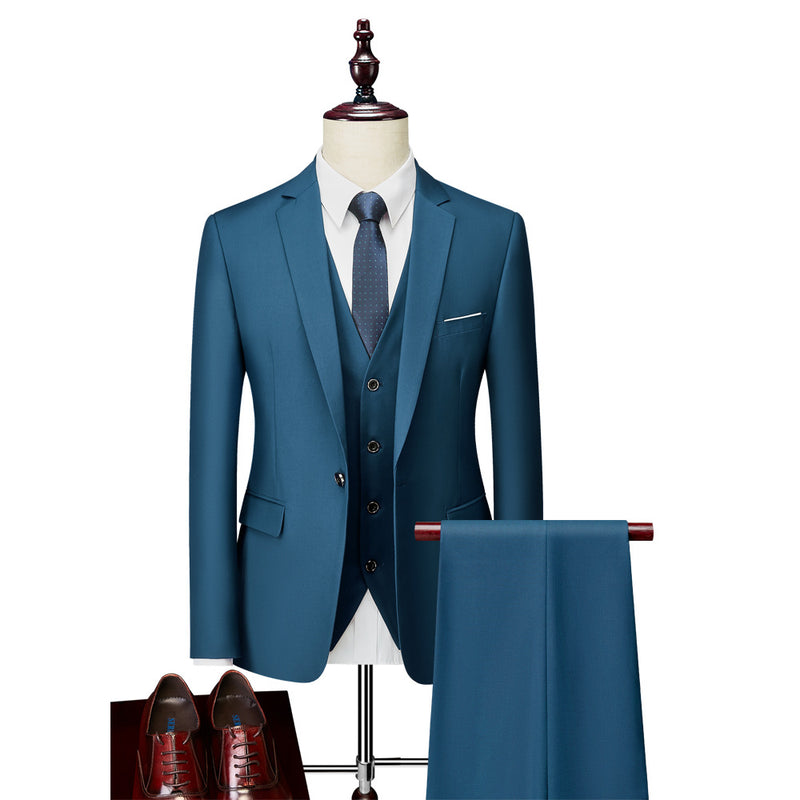 Amazon's cross-border hot-selling men's Korean-style slim-fit suit suit men's large size business casual groom's dress suit