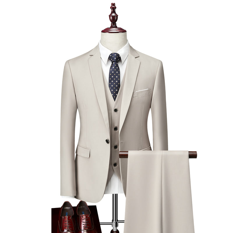 Amazon's cross-border hot-selling men's Korean-style slim-fit suit suit men's large size business casual groom's dress suit