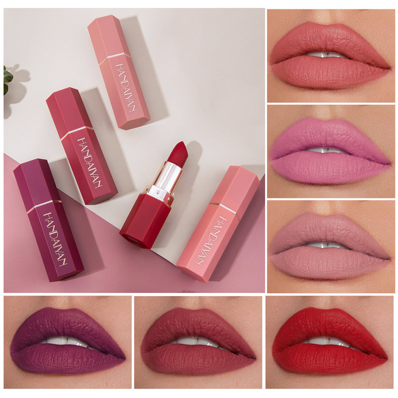 Cross-border makeup explosion product HANDAIYAN Han Daiyan Amazon hot sale 6 color matte matte lipstick lipstick wholesale