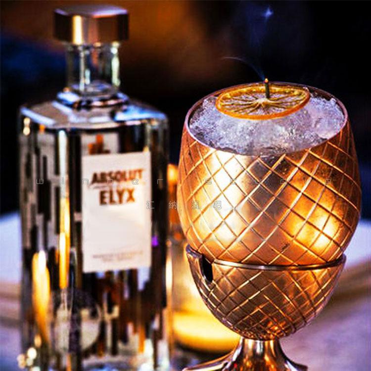 Pineapple cocktail glass Moscow mule stainless steel pineapple cup metal copper cup creative personality modulation cocktail glass