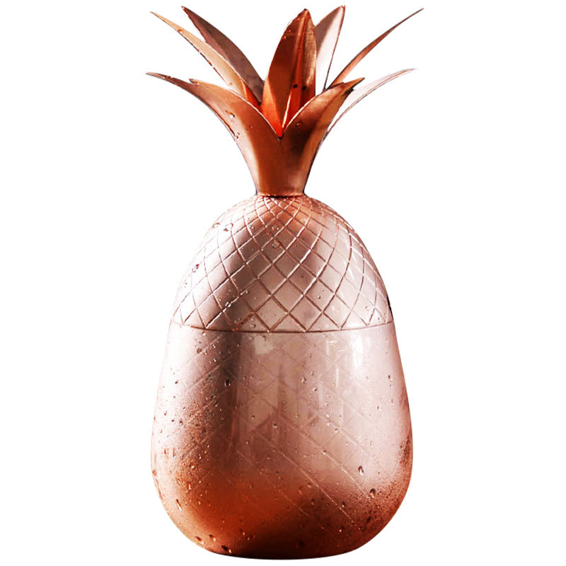 Pineapple cocktail glass Moscow mule stainless steel pineapple cup metal copper cup creative personality modulation cocktail glass