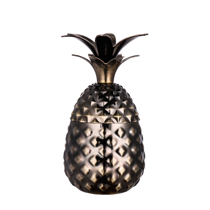 Pineapple cocktail glass Moscow mule stainless steel pineapple cup metal copper cup creative personality modulation cocktail glass