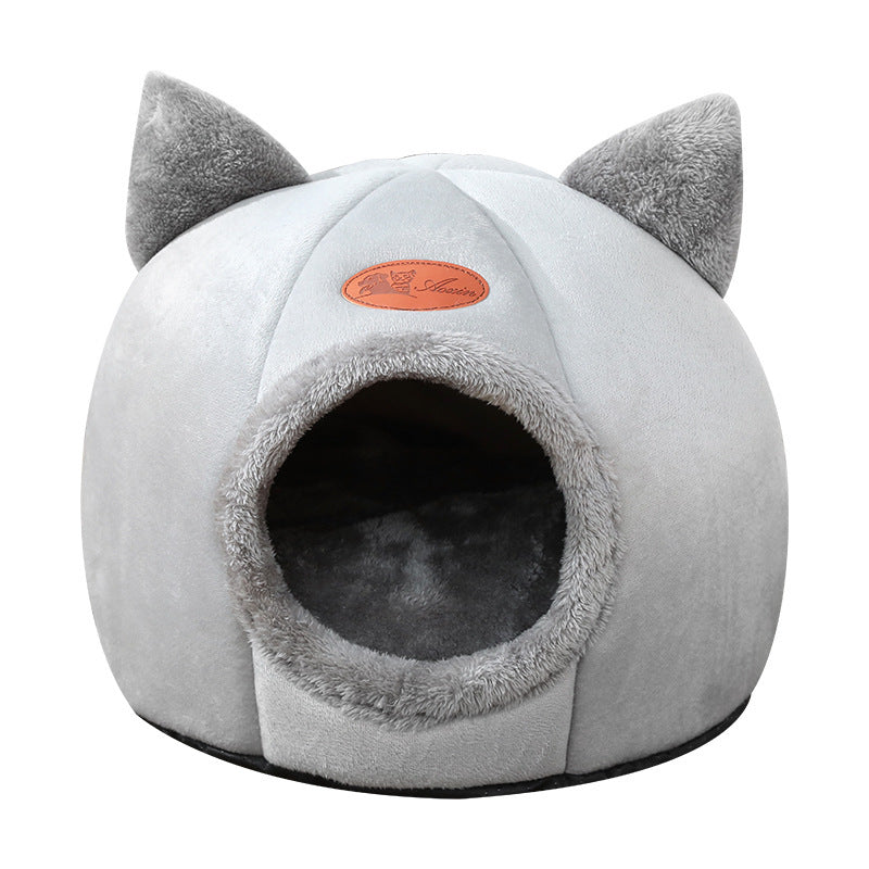 Cat litter winter warm pet removable and washable litter cat dog small dog winter sleeping bed cartoon cute kennel