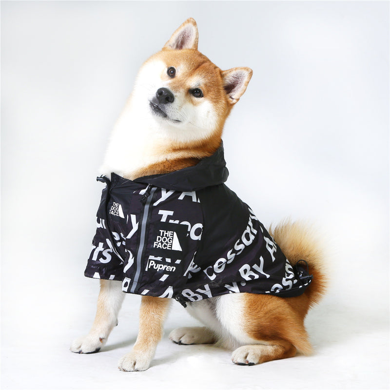 American flag tide brand windproof and rainproof cotton jacket for dogs in the north, raincoat for large dogs, pet jackets for dogs