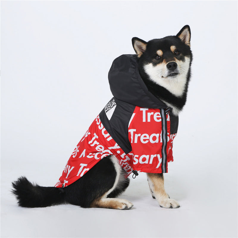 American flag tide brand windproof and rainproof cotton jacket for dogs in the north, raincoat for large dogs, pet jackets for dogs