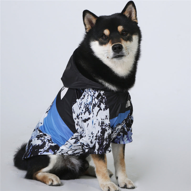 American flag tide brand windproof and rainproof cotton jacket for dogs in the north, raincoat for large dogs, pet jackets for dogs