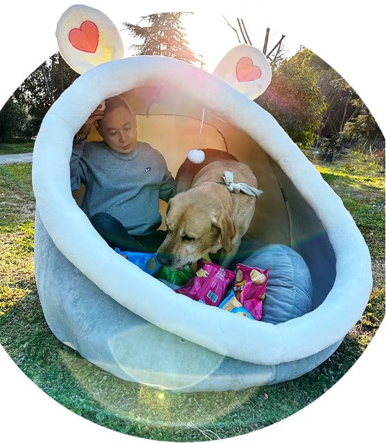Dog kennel, cat kennel, pet kennel, seat cushion, cute shape, semi-closed winter, warm four seasons supplies, large, medium and small cats