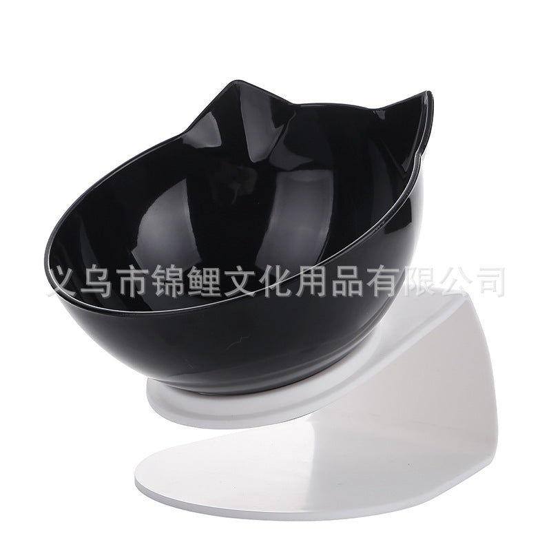 [Boxed] Inclined neck protector cat bowl dog bowl cat food bowl oblique mouth plastic cat double bowl dog food bowl pet bowl wholesale