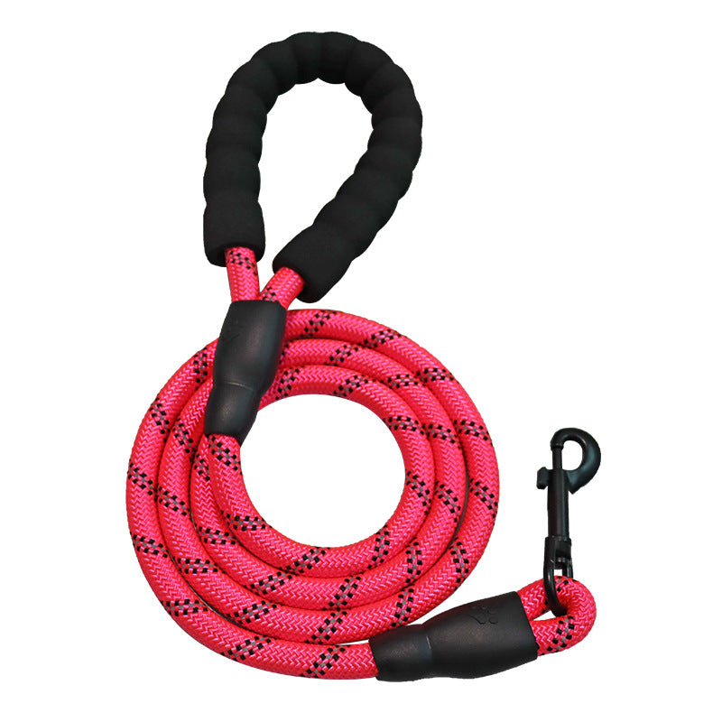 Dog traction rope does not 嘞 hand reflective traction rope thick large dog walking dog rope 1.5 meters round rope pet supplies