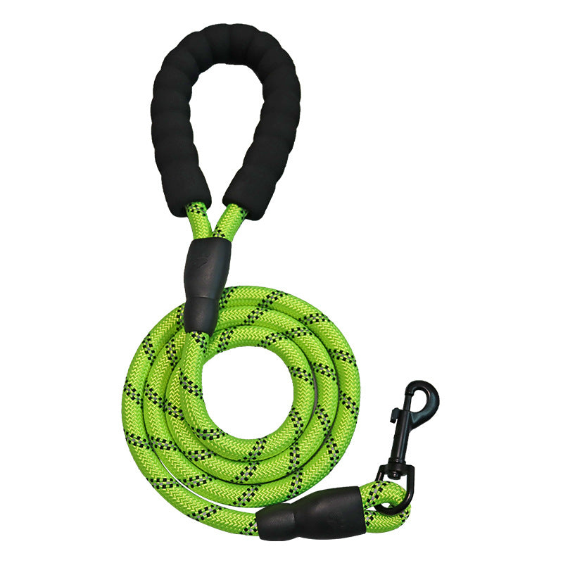 Dog traction rope does not 嘞 hand reflective traction rope thick large dog walking dog rope 1.5 meters round rope pet supplies