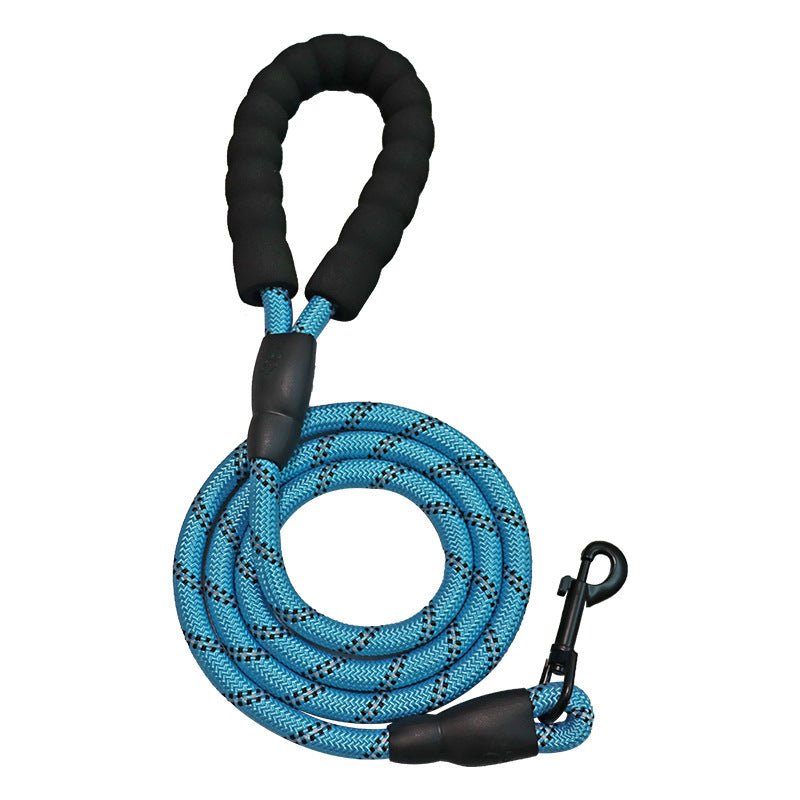 Dog traction rope does not 嘞 hand reflective traction rope thick large dog walking dog rope 1.5 meters round rope pet supplies