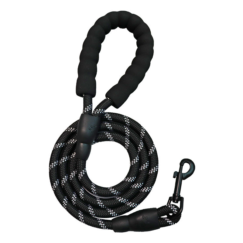 Dog traction rope does not 嘞 hand reflective traction rope thick large dog walking dog rope 1.5 meters round rope pet supplies