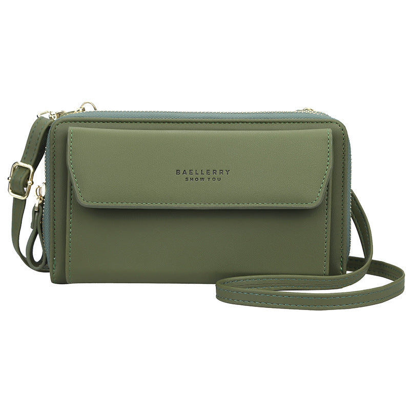 Ms. baellerry long wallet Korean version of double zipper large capacity diagonal bag female fashion all-match mobile phone bag