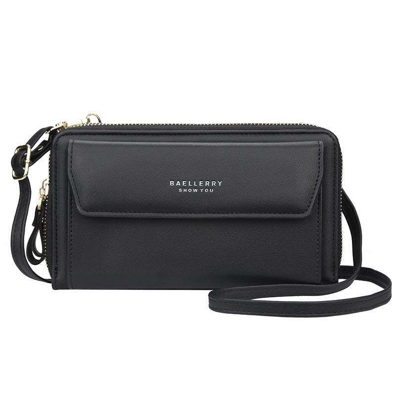 Ms. baellerry long wallet Korean version of double zipper large capacity diagonal bag female fashion all-match mobile phone bag