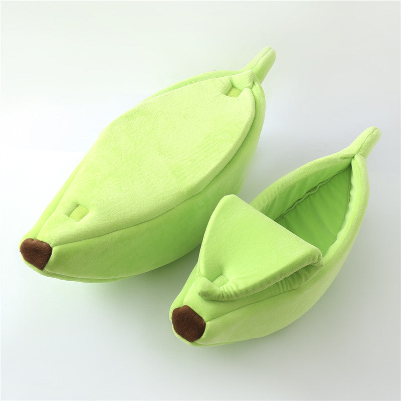 Factory direct sales pet supplies kennel banana cat kennel dog kennel winter warm deep sleep cat sleeping bag seamless generation