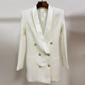 Foreign trade quality 2022 star new coat skirt fashion lion buckle satin green fruit collar suit dress