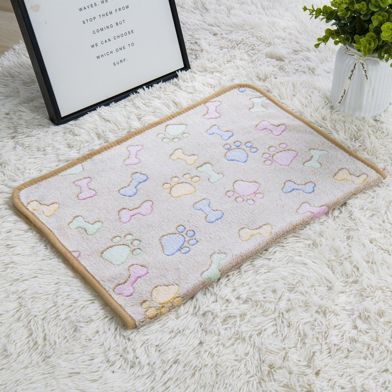 Wholesale pet blanket four seasons universal blanket warm flannel paw print blanket cat dog blanket dog seat cushion