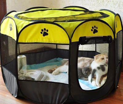 New cat litter kennel pet tent breathable foldable and washable octagonal fence Oxford cloth anti-scratch delivery room available