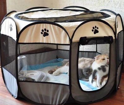 New cat litter kennel pet tent breathable foldable and washable octagonal fence Oxford cloth anti-scratch delivery room available