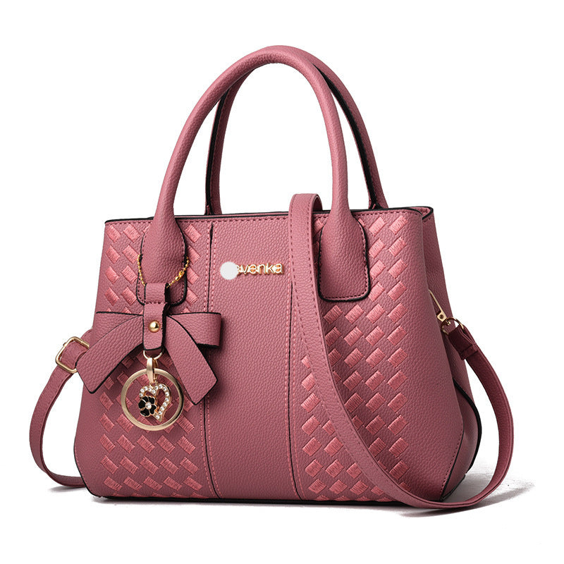 Bag women 2021 European and American fashion handbags trendy middle-aged embroidered thread one-shoulder messenger bag handbag