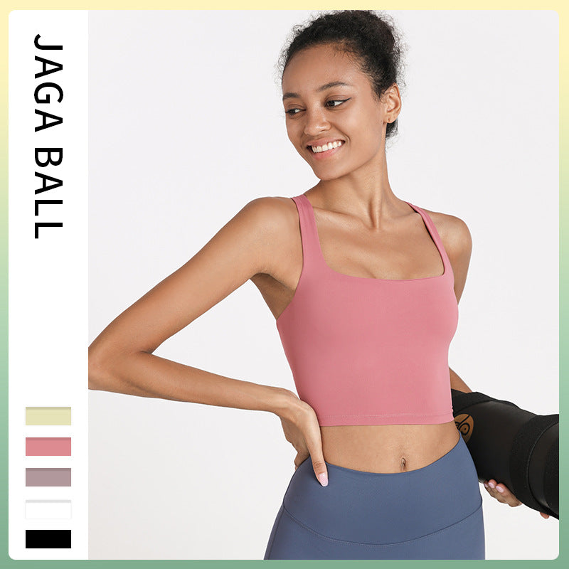 Cross-border European and American new sports vest women's running beautiful back sports bra shock-proof push-up fitness bra yoga wear