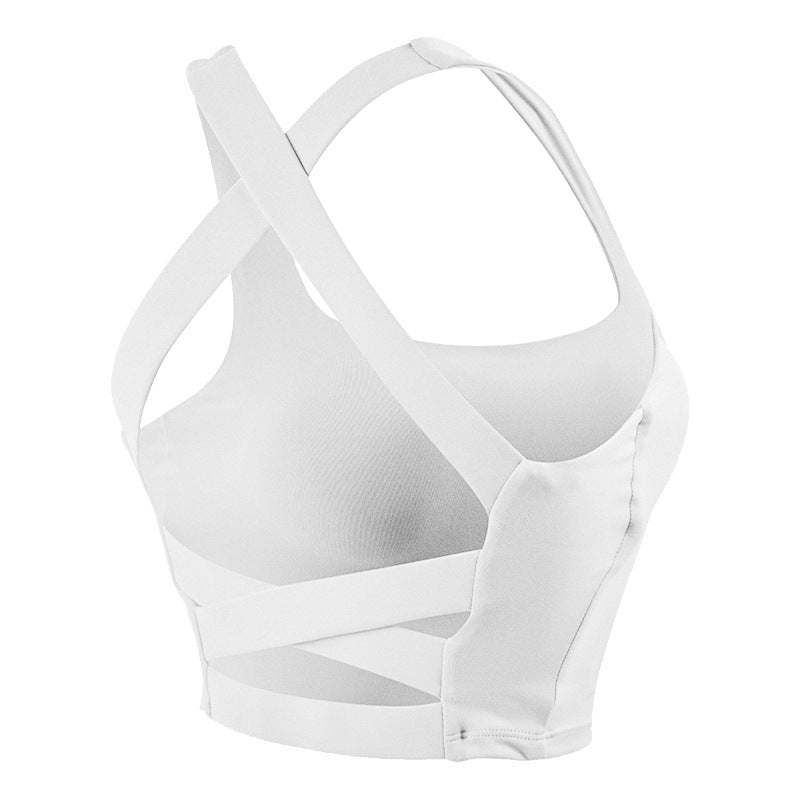 Cross-border European and American new sports vest women's running beautiful back sports bra shock-proof push-up fitness bra yoga wear