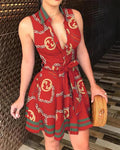 1578# ebay AliExpress Amazon Hot selling hot style V-neck straps Fashion sexy printed dress