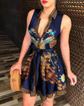1578# ebay AliExpress Amazon Hot selling hot style V-neck straps Fashion sexy printed dress