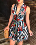 1578# ebay AliExpress Amazon Hot selling hot style V-neck straps Fashion sexy printed dress